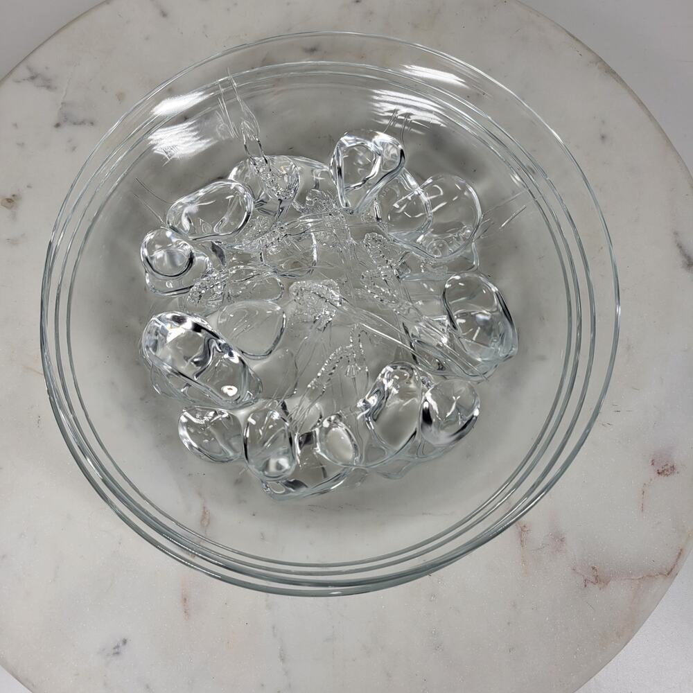 Luminarc Shrimp Plates 7.5" Clear Embossed Design Lunch Plate Set of 4